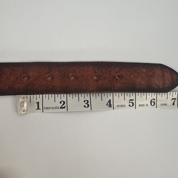 VTG Legion Belt Mens 38 Eagle‎ Leather Works Embossed Eagle Biker Brown Western - Picture 8 of 10